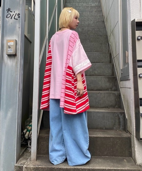 Candy Stripper（キャンディストリッパー）の「RUSH CHICK BORDER SWICHED トップス（Tシャツ/カットソー・レディース・ピンク/ブルー/エメラルド・FREE）」の13枚目の写真