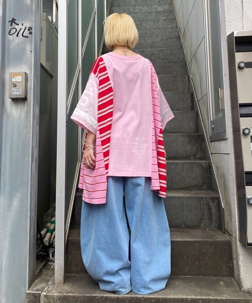 Candy Stripper（キャンディストリッパー）の「RUSH CHICK BORDER SWICHED トップス（Tシャツ/カットソー・レディース・ピンク/ブルー/エメラルド・FREE）」の14枚目の写真