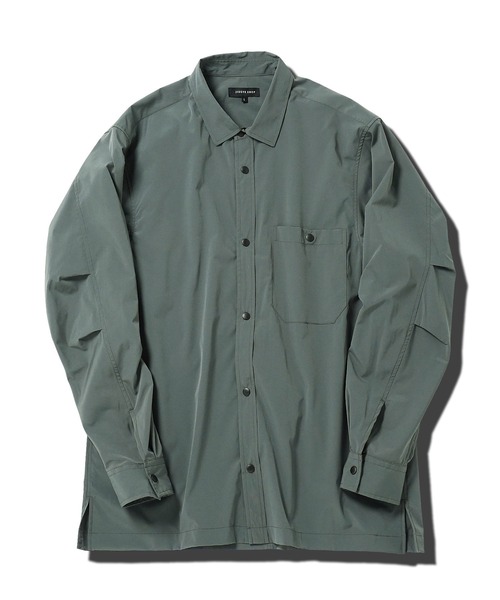 jiggys shop（ジギーズショップ）の「ポリエステルタフタ スナップボタン テックシャツ（シャツ/ブラウス・メンズ・チャコールグレー/カーキ/ブラック/ベージュ・MEDIUM/SMALL/X-LARGE/LARGE）」の12枚目の写真