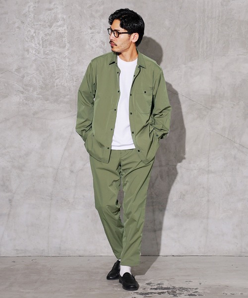 jiggys shop（ジギーズショップ）の「ポリエステルタフタ スナップボタン テックシャツ（シャツ/ブラウス・メンズ・チャコールグレー/カーキ/ブラック/ベージュ・MEDIUM/SMALL/X-LARGE/LARGE）」の16枚目の写真