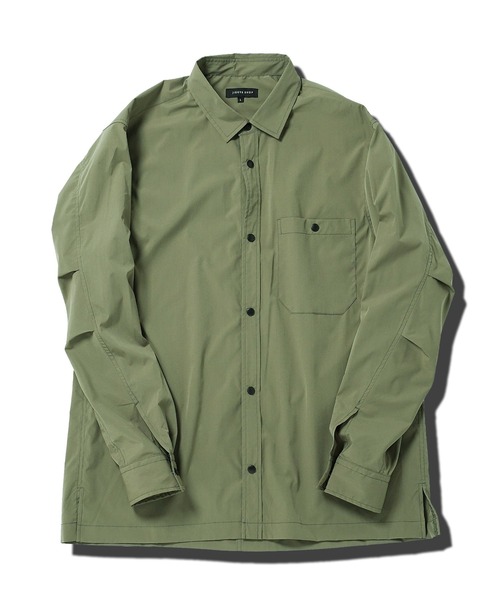 jiggys shop（ジギーズショップ）の「ポリエステルタフタ スナップボタン テックシャツ（シャツ/ブラウス・メンズ・チャコールグレー/カーキ/ブラック/ベージュ・MEDIUM/SMALL/X-LARGE/LARGE）」の14枚目の写真