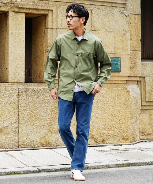 jiggys shop（ジギーズショップ）の「ポリエステルタフタ スナップボタン テックシャツ（シャツ/ブラウス・メンズ・チャコールグレー/カーキ/ブラック/ベージュ・MEDIUM/SMALL/X-LARGE/LARGE）」の15枚目の写真