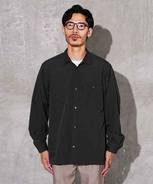 jiggys shop（ジギーズショップ）の「ポリエステルタフタ スナップボタン テックシャツ（シャツ/ブラウス・メンズ・チャコールグレー/カーキ/ブラック/ベージュ・MEDIUM/SMALL/X-LARGE/LARGE）」の17枚目の写真