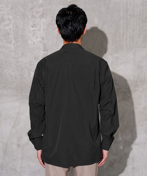 jiggys shop（ジギーズショップ）の「ポリエステルタフタ スナップボタン テックシャツ（シャツ/ブラウス・メンズ・チャコールグレー/カーキ/ブラック/ベージュ・MEDIUM/SMALL/X-LARGE/LARGE）」の19枚目の写真