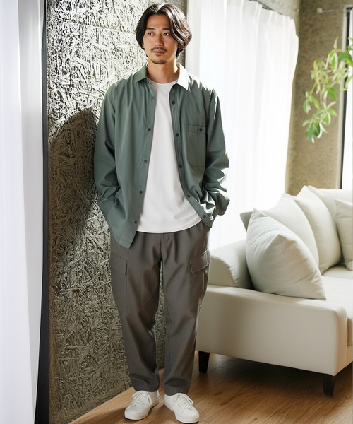 jiggys shop（ジギーズショップ）の「ポリエステルタフタ スナップボタン テックシャツ（シャツ/ブラウス・メンズ・チャコールグレー/カーキ/ブラック/ベージュ・MEDIUM/SMALL/X-LARGE/LARGE）」の22枚目の写真