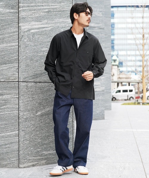 jiggys shop（ジギーズショップ）の「ポリエステルタフタ スナップボタン テックシャツ（シャツ/ブラウス・メンズ・チャコールグレー/カーキ/ブラック/ベージュ・MEDIUM/SMALL/X-LARGE/LARGE）」の7枚目の写真