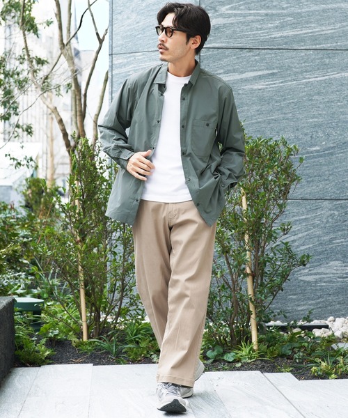 jiggys shop（ジギーズショップ）の「ポリエステルタフタ スナップボタン テックシャツ（シャツ/ブラウス・メンズ・チャコールグレー/カーキ/ブラック/ベージュ・MEDIUM/SMALL/X-LARGE/LARGE）」の10枚目の写真