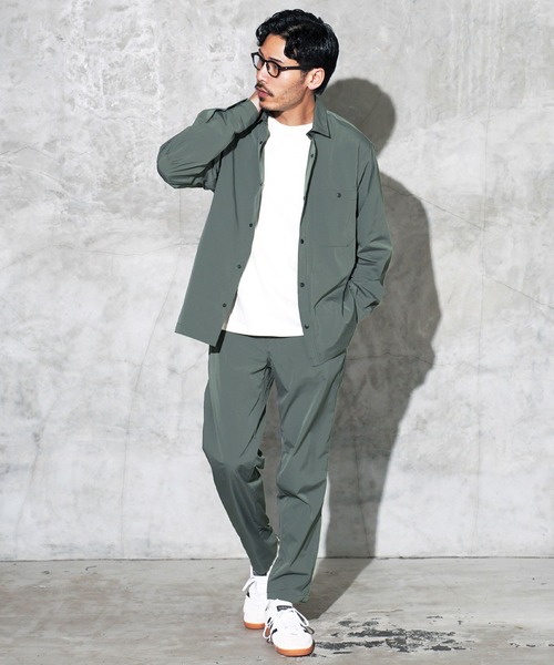 jiggys shop（ジギーズショップ）の「ポリエステルタフタ スナップボタン テックシャツ（シャツ/ブラウス・メンズ・チャコールグレー/カーキ/ブラック/ベージュ・MEDIUM/SMALL/X-LARGE/LARGE）」の11枚目の写真