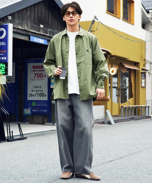 jiggys shop（ジギーズショップ）の「ポリエステルタフタ スナップボタン テックシャツ（シャツ/ブラウス・メンズ・チャコールグレー/カーキ/ブラック/ベージュ・MEDIUM/SMALL/X-LARGE/LARGE）」の16枚目の写真