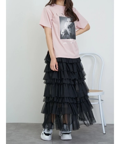 LUDIC PARK(ルディックパーク)の「【接触冷感/吸水速乾/UV】フラワーフォトプリントTシャツ(Tシャツ/カットソー・レディース・オフホワイト/ピンク/ダークグレー・M/L)」の11枚目の写真