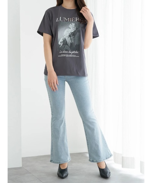 LUDIC PARK(ルディックパーク)の「【接触冷感/吸水速乾/UV】フラワーフォトプリントTシャツ(Tシャツ/カットソー・レディース・オフホワイト/ピンク/ダークグレー・M/L)」の19枚目の写真