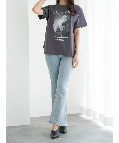 LUDIC PARK(ルディックパーク)の「【接触冷感/吸水速乾/UV】フラワーフォトプリントTシャツ(Tシャツ/カットソー・レディース・オフホワイト/ピンク/ダークグレー・M/L)」の20枚目の写真