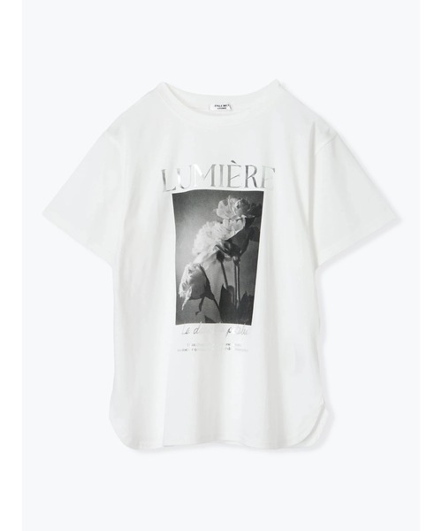 【接触冷感】フラワー発泡プリントTシャツ セール】【接触冷感】フラワーフォト＆ロゴTシャツ（Tシャツ