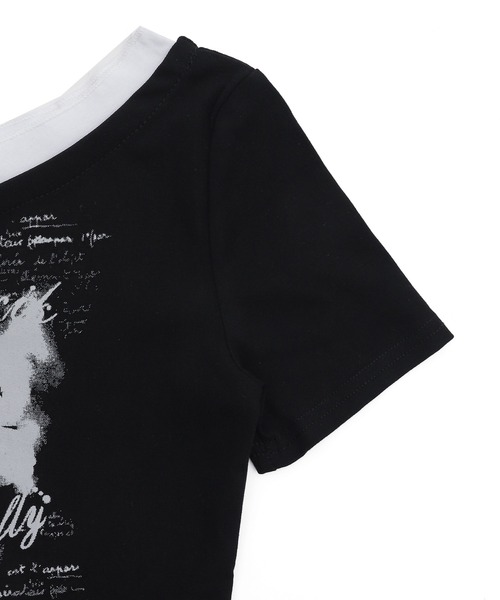 dispark(ディスパーク)の「DISPARK/バタフライオフショルピチT(Tシャツ/カットソー・レディース・ホワイト/ブラック・FREE)」の20枚目の写真
