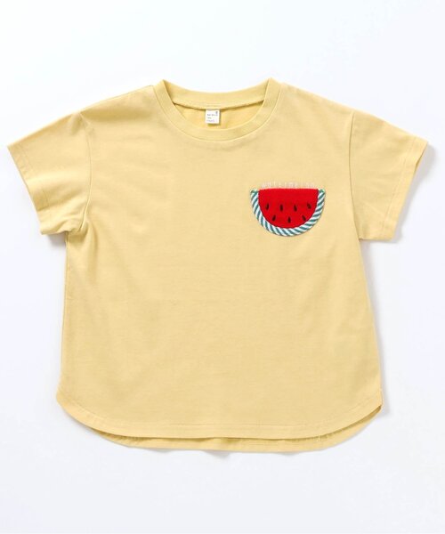 apres les cours(アプレレクール)の「【UVカット/速乾/接触冷感】モチーフポケット半袖Tシャツ_ジュニア対応(Tシャツ/カットソー・キッズ・アイボリー/ピンク/ミント/イエロー・120/130/100/110/80/90)」の15枚目の写真