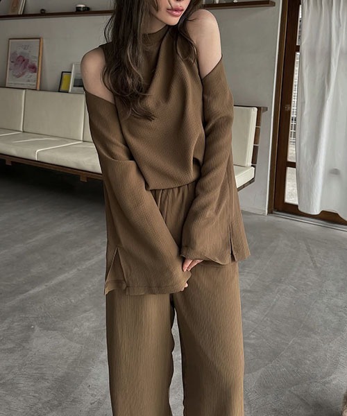 セール】removal sleeve crepe tops（その他トップス