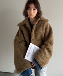 classicalelf（クラシカルエルフ）の「モコっとかわいく、冬支度♪ふんわり軽やか×暖かみたっぷり！コクーンシルエットテディベアボアブルゾン（ブルゾン）」