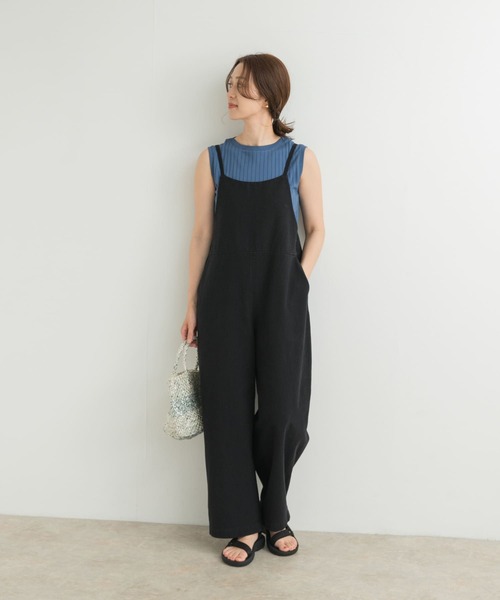 セール】コットンリネンBACKギャザーサロペット（サロペット
