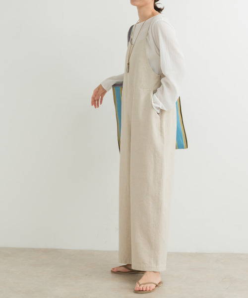 chanchanNixnut 22AW サロペット (92) セール】コットンリネンBACKギャザーサロペット（サロペット