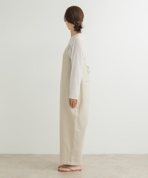 chanchanNixnut 22AW サロペット (92) セール】コットンリネンBACKギャザーサロペット（サロペット