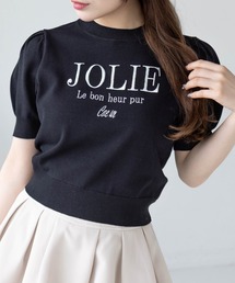 clear | ロゴ刺繍半袖ニットトップス[着回し力抜群 上品 大人 フェミニン]≪2025SS新作≫(ニット/セーター)