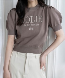 clear | ロゴ刺繍半袖ニットトップス[着回し力抜群 上品 大人 フェミニン]≪2025SS新作≫(ニット/セーター)