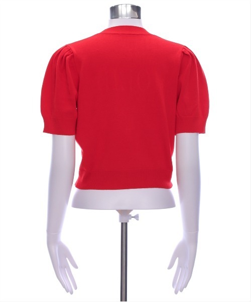 新品未使用 正規品 クレージュ ロゴ 半袖 ニット トップス　S twice着用 セール】ロゴ刺繍半袖ニットトップス[着回し力抜群 上品 大人