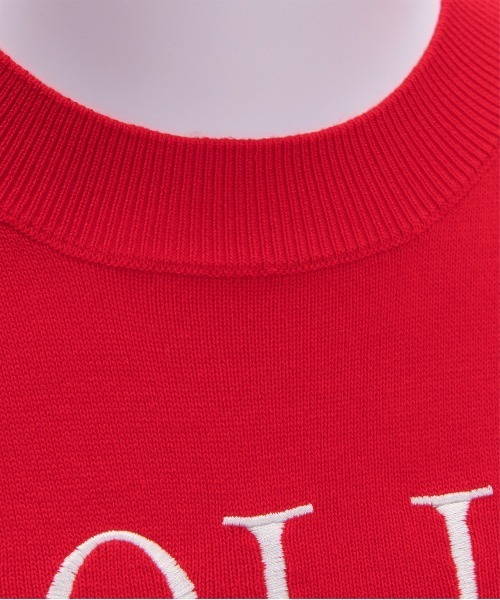 新品未使用 正規品 クレージュ ロゴ 半袖 ニット トップス　S twice着用 セール】ロゴ刺繍半袖ニットトップス[着回し力抜群 上品 大人