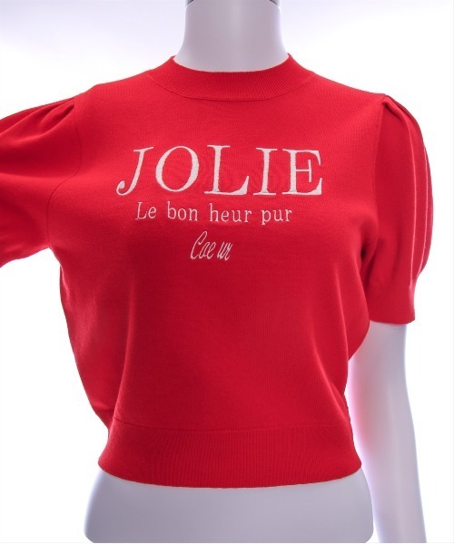 clear（クリア）の「ロゴ刺繍半袖ニットトップス[着回し力抜群 上品 大人 フェミニン]（ニット/セーター・レディース・グレー/レッド/アイボリー/ブラック/モカ/ボルドー・F）」の20枚目の写真