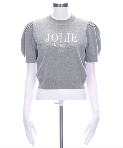 clear（クリア）の「ロゴ刺繍半袖ニットトップス[着回し力抜群 上品 大人 フェミニン]（ニット/セーター・レディース・グレー/レッド/アイボリー/ブラック/モカ/ボルドー・F）」の21枚目の写真