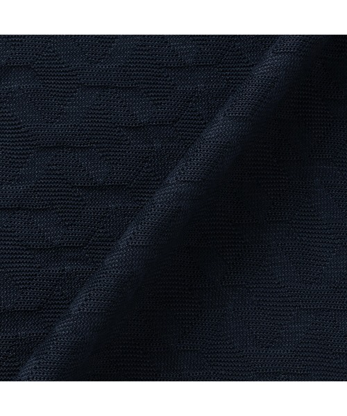 TOKYO SHIRTS（トウキョウシャツ）の「ビズポロ 幾何学模様ジャカード 半袖ポロシャツ（ポロシャツ・メンズ・ネイビー/ダークネイビー・M/L/XL/LL）」の3枚目の写真