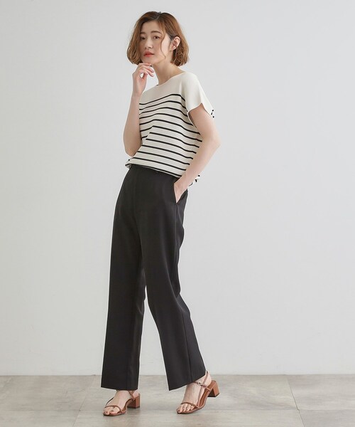 grove（グローブ）の「ひんやり、すらり。夏の美シルエット ドレープストレートパンツ（その他パンツ・レディース・ブラック/ベージュ/グレー・03/02/01/04/05）」の10枚目の写真