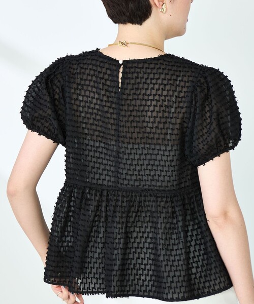 NOLLEY’S(ノーリーズ)の「カットジャガードペプラムブラウス(シャツ/ブラウス・レディース・ブラック/ネイビー/オフホワイト・38)」の19枚目の写真
