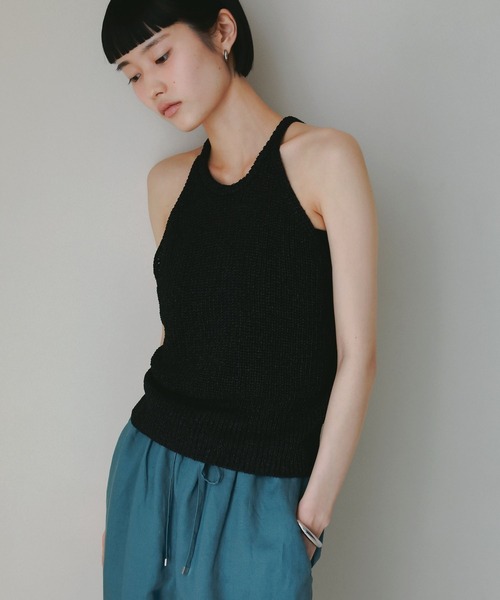 A part by（アパートバイ）の「アメスリメッシュニット（キャミソール・レディース・オフホワイト/ブラック/ピンク・FREE）」の3枚目の写真