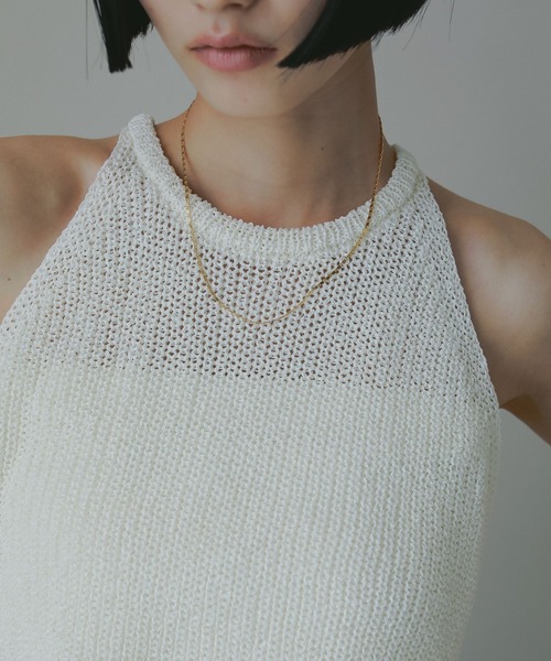 A part by（アパートバイ）の「アメスリメッシュニット（キャミソール・レディース・オフホワイト/ブラック/ピンク・FREE）」の5枚目の写真