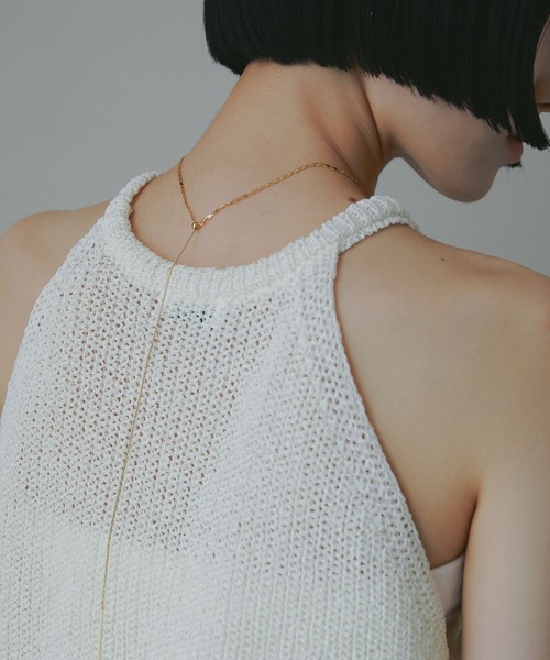 A part by（アパートバイ）の「アメスリメッシュニット（キャミソール・レディース・オフホワイト/ブラック/ピンク・FREE）」の6枚目の写真