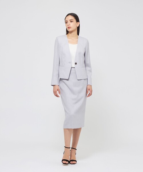 EPOCA（エポカ）の「スラブストレッチ ノーカラージャケット（ノーカラージャケット・レディース・ネイビー/ベージュ/パープル系その他4・38/40）」の12枚目の写真