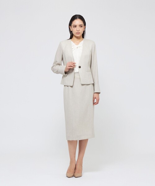 EPOCA（エポカ）の「スラブストレッチ ノーカラージャケット（ノーカラージャケット・レディース・ネイビー/ベージュ/パープル系その他4・38/40）」の10枚目の写真