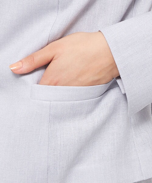 EPOCA（エポカ）の「スラブストレッチ ノーカラージャケット（ノーカラージャケット・レディース・ネイビー/ベージュ/パープル系その他4・38/40）」の17枚目の写真