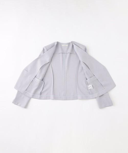 EPOCA（エポカ）の「スラブストレッチ ノーカラージャケット（ノーカラージャケット・レディース・ネイビー/ベージュ/パープル系その他4・38/40）」の15枚目の写真