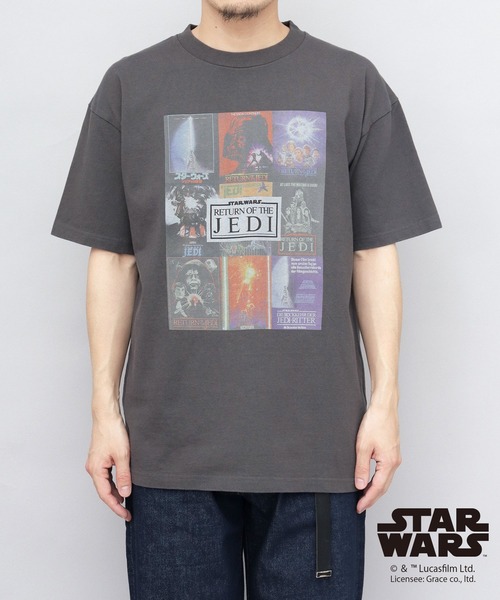 Goodwear（グッドウェア）の「STAR WARS 古着風 両面 コラージュプリント Tシャツ ビッグシルエット（エピソード6 ジェダイの復帰）（Tシャツ/カットソー・メンズ・ブラック系その他・M/L/XL）」の10枚目の写真