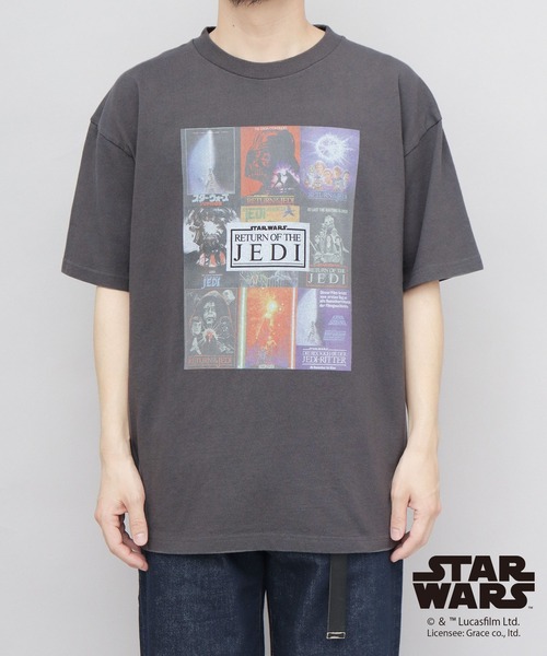 Goodwear（グッドウェア）の「STAR WARS 古着風 両面 コラージュプリント Tシャツ ビッグシルエット（エピソード6 ジェダイの復帰）（Tシャツ/カットソー・メンズ・ブラック系その他・M/L/XL）」の12枚目の写真
