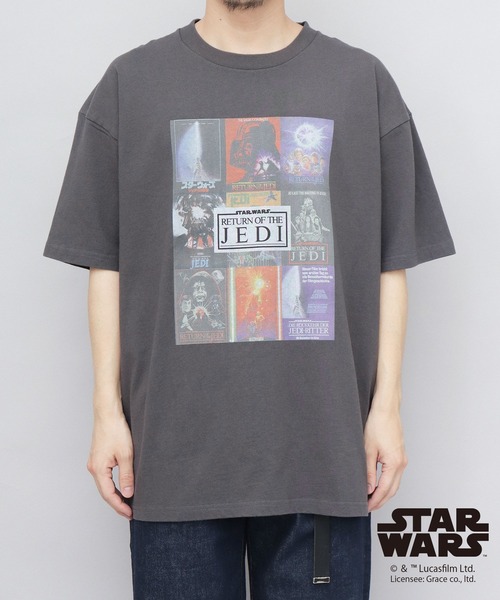 Goodwear（グッドウェア）の「STAR WARS 古着風 両面 コラージュプリント Tシャツ ビッグシルエット（エピソード6 ジェダイの復帰）（Tシャツ/カットソー・メンズ・ブラック系その他・M/L/XL）」の14枚目の写真