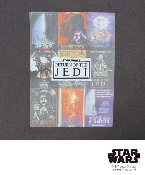 Goodwear（グッドウェア）の「STAR WARS 古着風 両面 コラージュプリント Tシャツ ビッグシルエット（エピソード6 ジェダイの復帰）（Tシャツ/カットソー・メンズ・ブラック系その他・M/L/XL）」の5枚目の写真