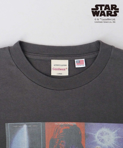 Goodwear（グッドウェア）の「STAR WARS 古着風 両面 コラージュプリント Tシャツ ビッグシルエット（エピソード6 ジェダイの復帰）（Tシャツ/カットソー・メンズ・ブラック系その他・M/L/XL）」の9枚目の写真