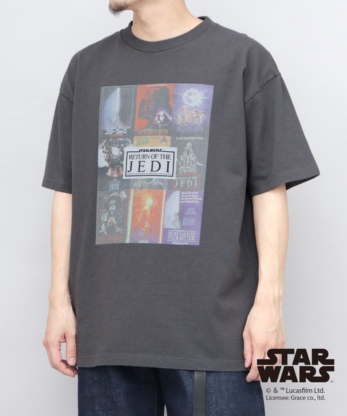 Goodwear（グッドウェア）の「STAR WARS 古着風 両面 コラージュプリント Tシャツ ビッグシルエット（エピソード6 ジェダイの復帰）（Tシャツ/カットソー・メンズ・ブラック系その他・M/L/XL）」の8枚目の写真