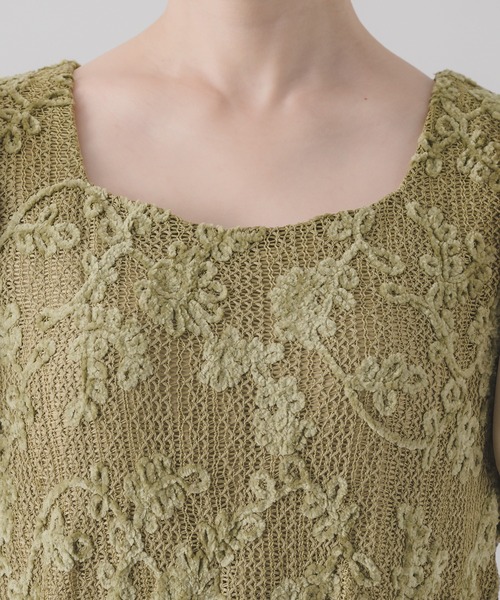 INTER FACTORY(インターファクトリー)の「モール刺繍ワンピースドレス made in INTER FACTORY 【オケージョンドレス/結婚式/二次会/同窓会/成人式/お呼ばれ】(ドレス・レディース・オリーブ/ブラック・FREE)」の5枚目の写真