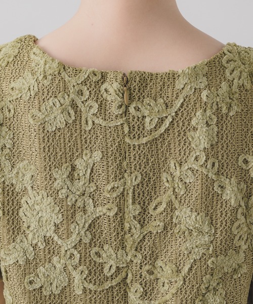 INTER FACTORY(インターファクトリー)の「モール刺繍ワンピースドレス made in INTER FACTORY 【オケージョンドレス/結婚式/二次会/同窓会/成人式/お呼ばれ】(ドレス・レディース・オリーブ/ブラック・FREE)」の3枚目の写真