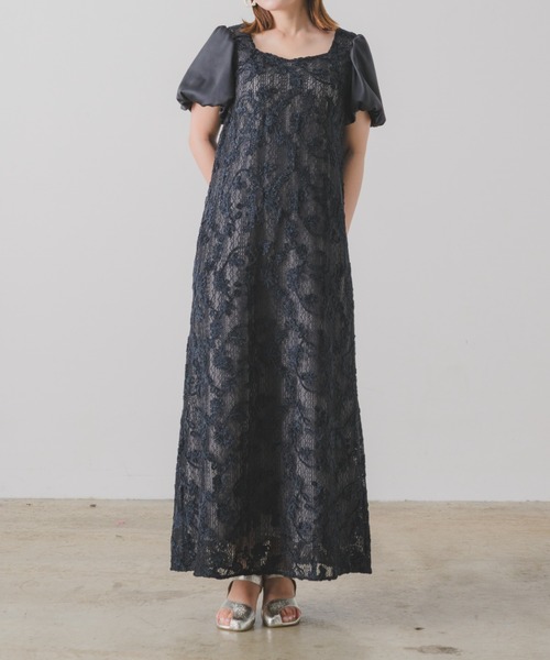 セール】モール刺繍ワンピースドレス made in INTER FACTORY