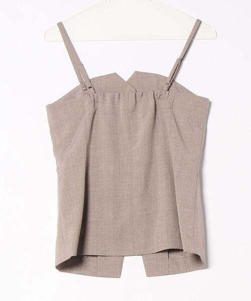 m.f.editorial(エムエフエディトリアル)の「【接触冷感 ウォッシャブル】m.f.エディトリアル レディース 杢調 ビスチェ ベージュ(セットアップ可能)(スーツベスト・レディース・ベージュ・MEDIUM/LARGE)」の2枚目の写真